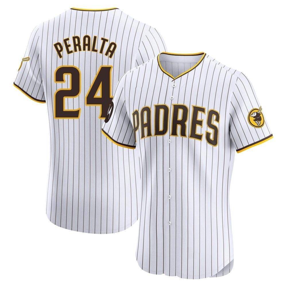 Elite David Peralta Men's San Diego Padres White Home Patch Jersey Elite David Peralta Men's San Diego Padres White Home Patch Jersey