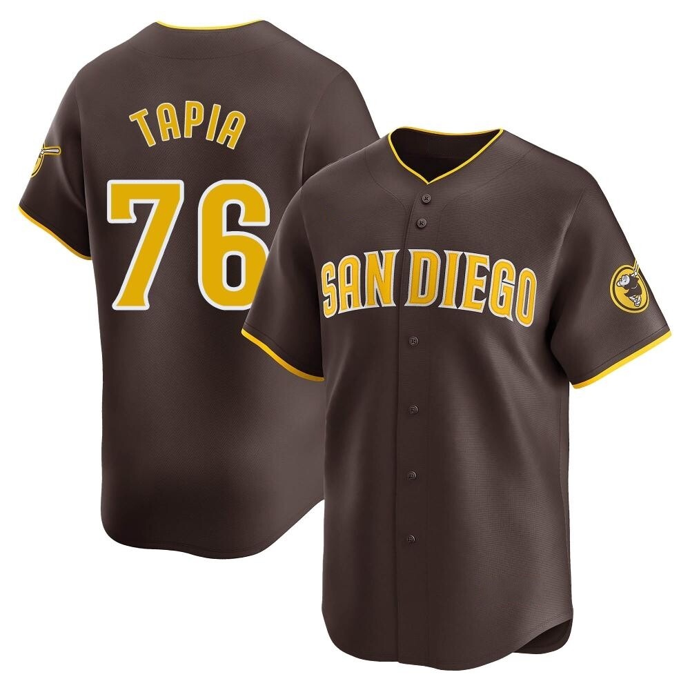 Limited Domingo Tapia Men's San Diego Padres Brown Away Jersey Limited Domingo Tapia Men's San Diego Padres Brown Away Jersey