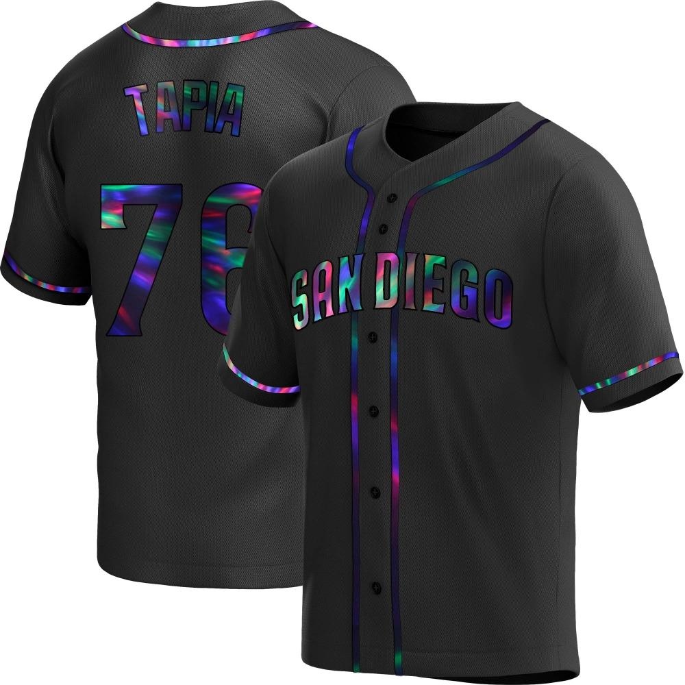 Replica Domingo Tapia Men's San Diego Padres Black Holographic Alternate Jersey Replica Domingo Tapia Men's San Diego Padres Black Holographic Alternate Jersey