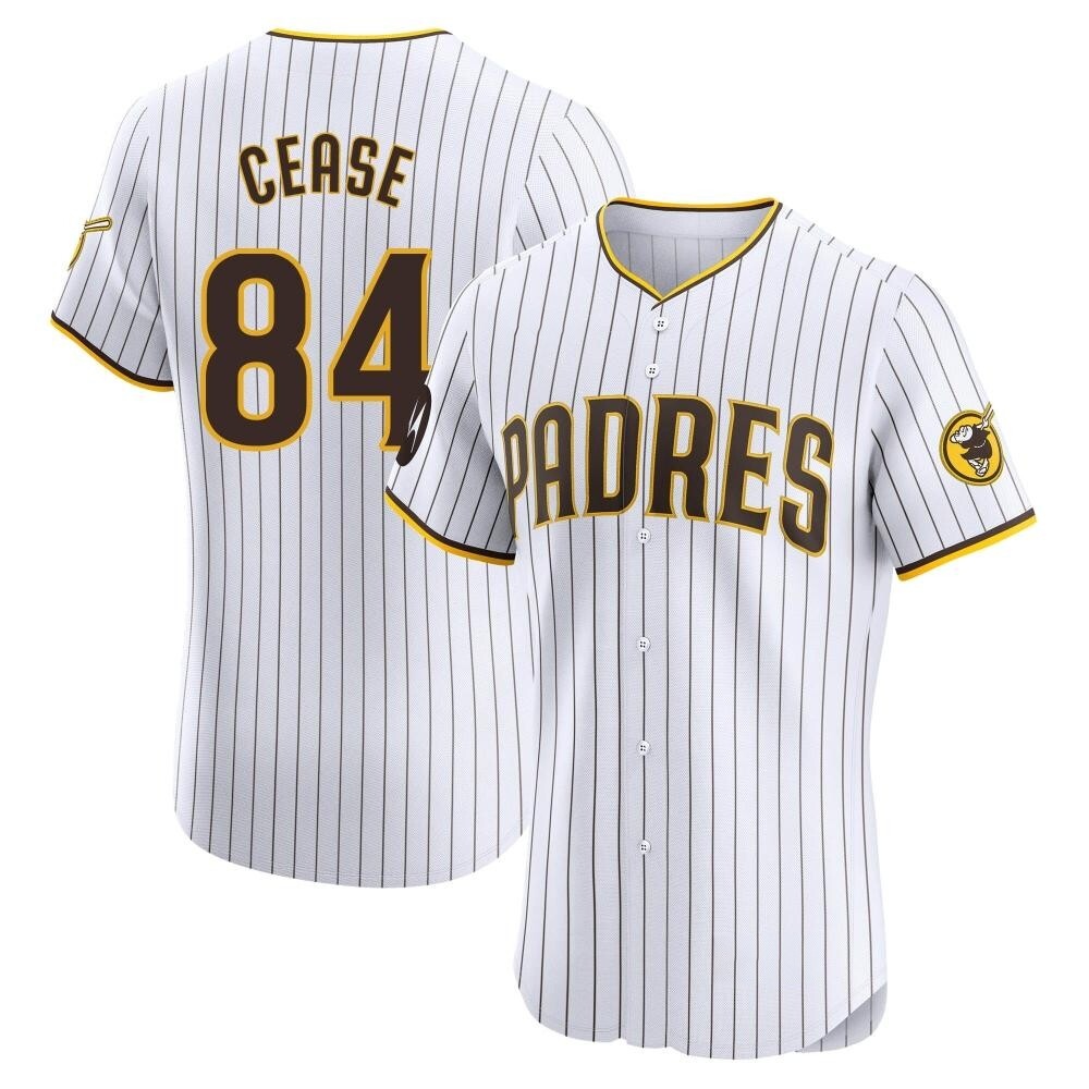 Elite Dylan Cease Men's San Diego Padres White Home Patch Jersey Elite Dylan Cease Men's San Diego Padres White Home Patch Jersey