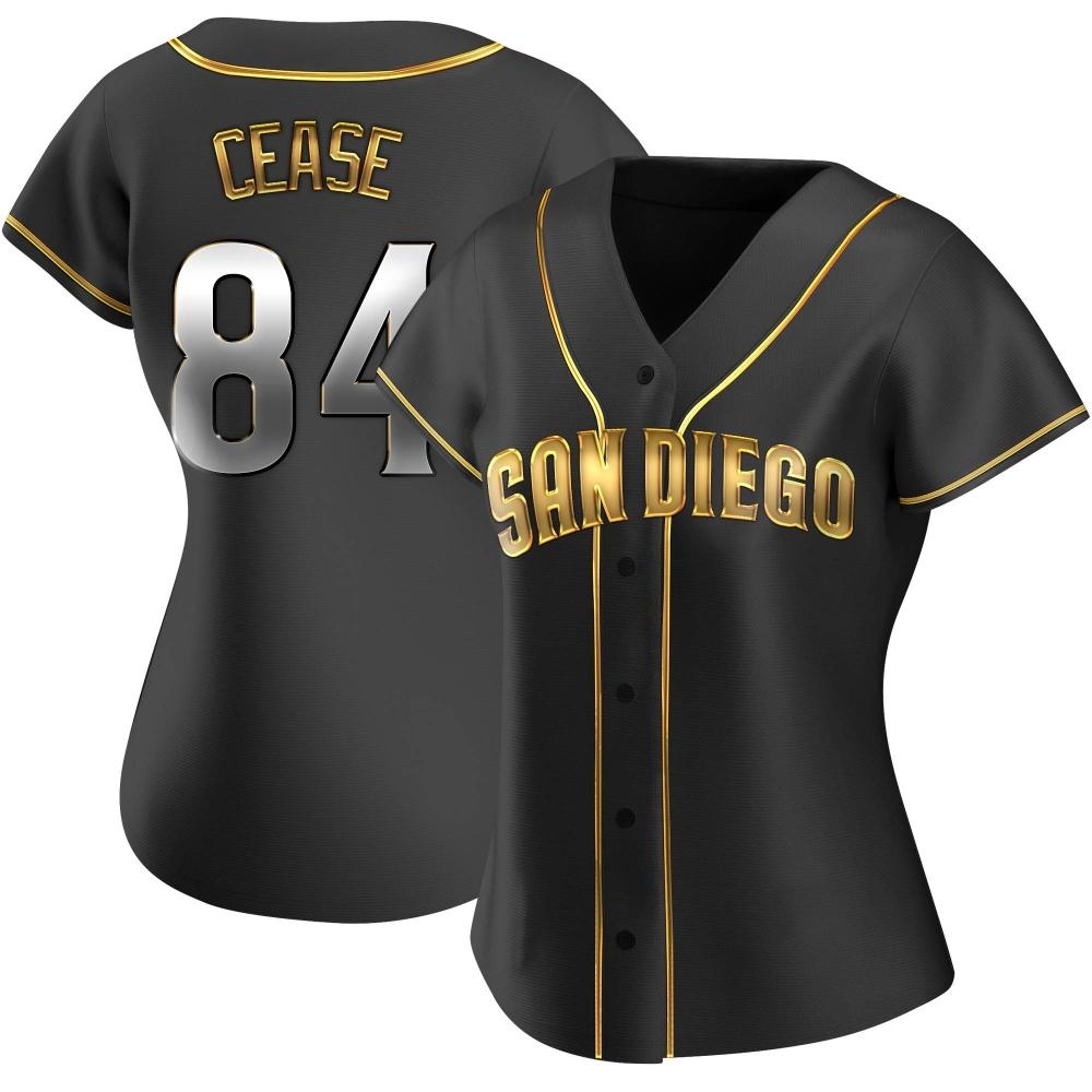 Replica Dylan Cease Women's San Diego Padres Black Golden Alternate Jersey Replica Dylan Cease Women's San Diego Padres Black Golden Alternate Jersey