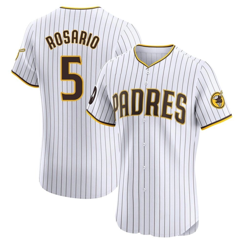 Elite Eguy Rosario Men's San Diego Padres White Home Patch Jersey Elite Eguy Rosario Men's San Diego Padres White Home Patch Jersey