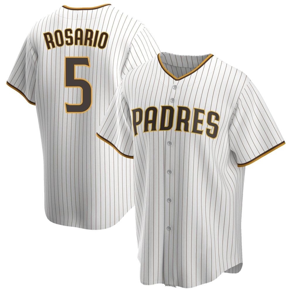 Replica Eguy Rosario Men's San Diego Padres White /Brown Home Jersey Replica Eguy Rosario Men's San Diego Padres White /Brown Home Jersey