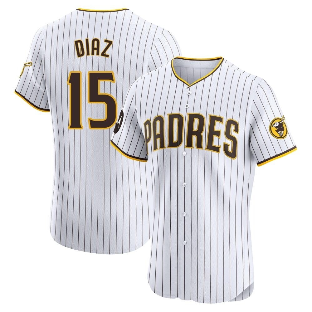 Elite Elias Diaz Men's San Diego Padres White Home Patch Jersey Elite Elias Diaz Men's San Diego Padres White Home Patch Jersey