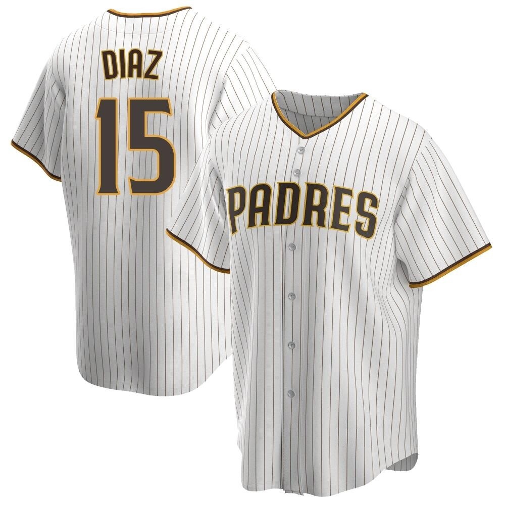 Replica Elias Diaz Men's San Diego Padres White /Brown Home Jersey