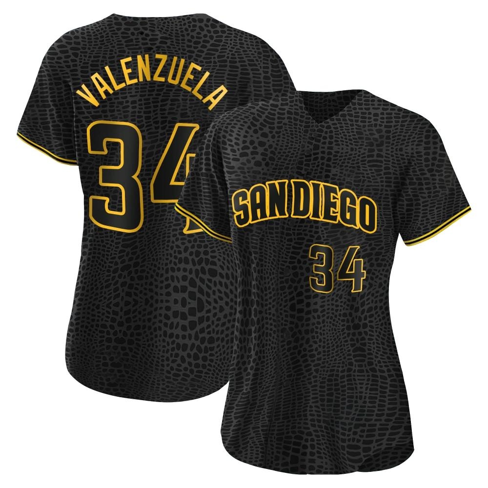Authentic Fernando Valenzuela Women's San Diego Padres Black Snake Skin City Jersey Authentic Fernando Valenzuela Women's San Diego Padres Black Snake Skin City Jersey