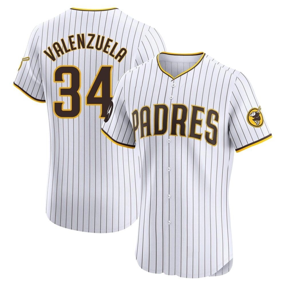 Elite Fernando Valenzuela Men's San Diego Padres White Home Patch Jersey Elite Fernando Valenzuela Men's San Diego Padres White Home Patch Jersey