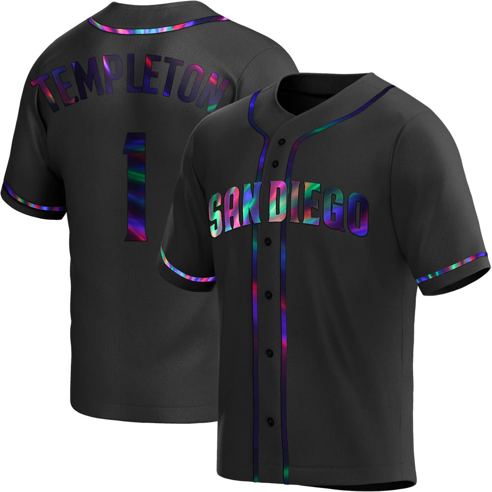Replica Garry Templeton Men's San Diego Padres Black Holographic Alternate Jersey Replica Garry Templeton Men's San Diego Padres Black Holographic Alternate Jersey