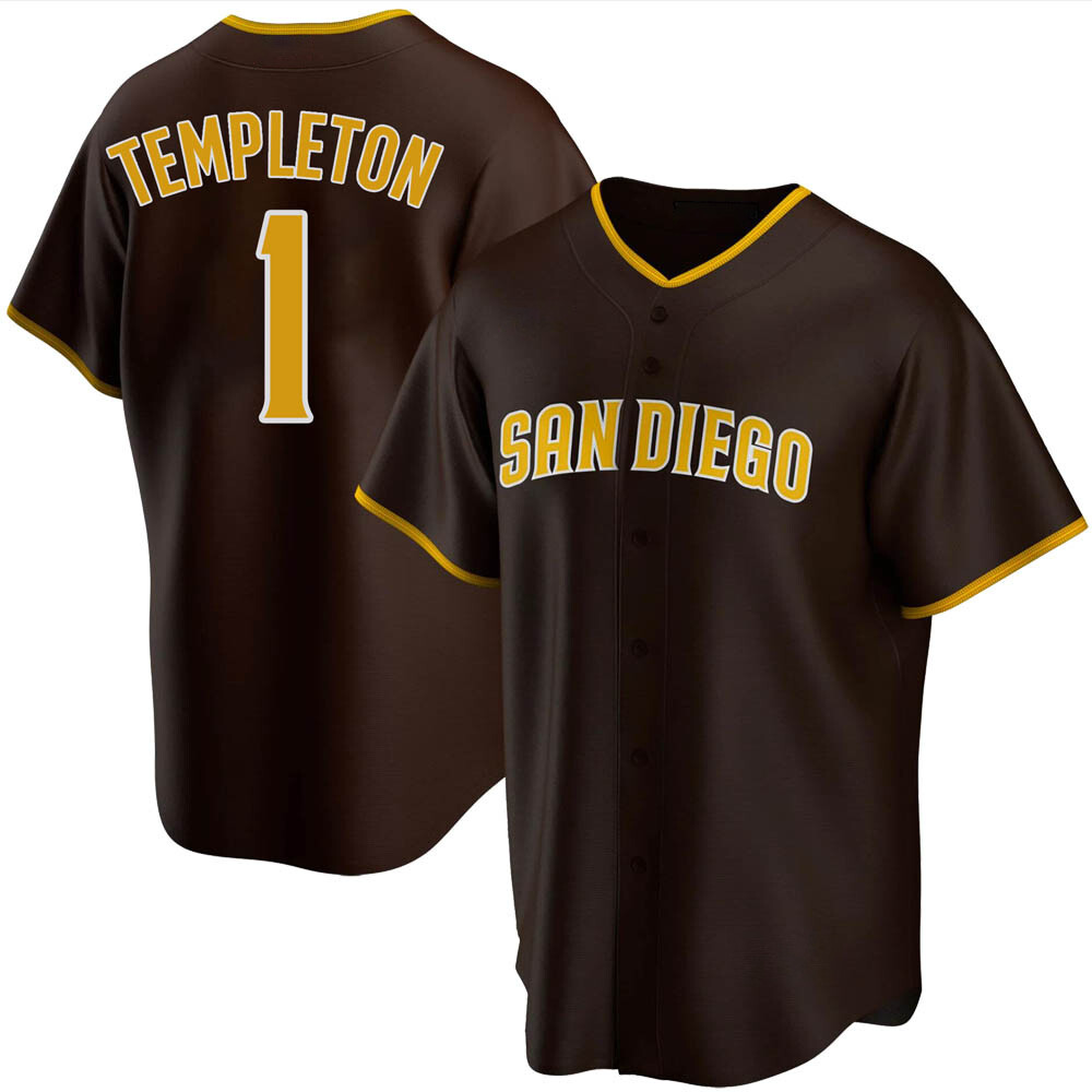 Replica Garry Templeton Men's San Diego Padres Brown Road Jersey