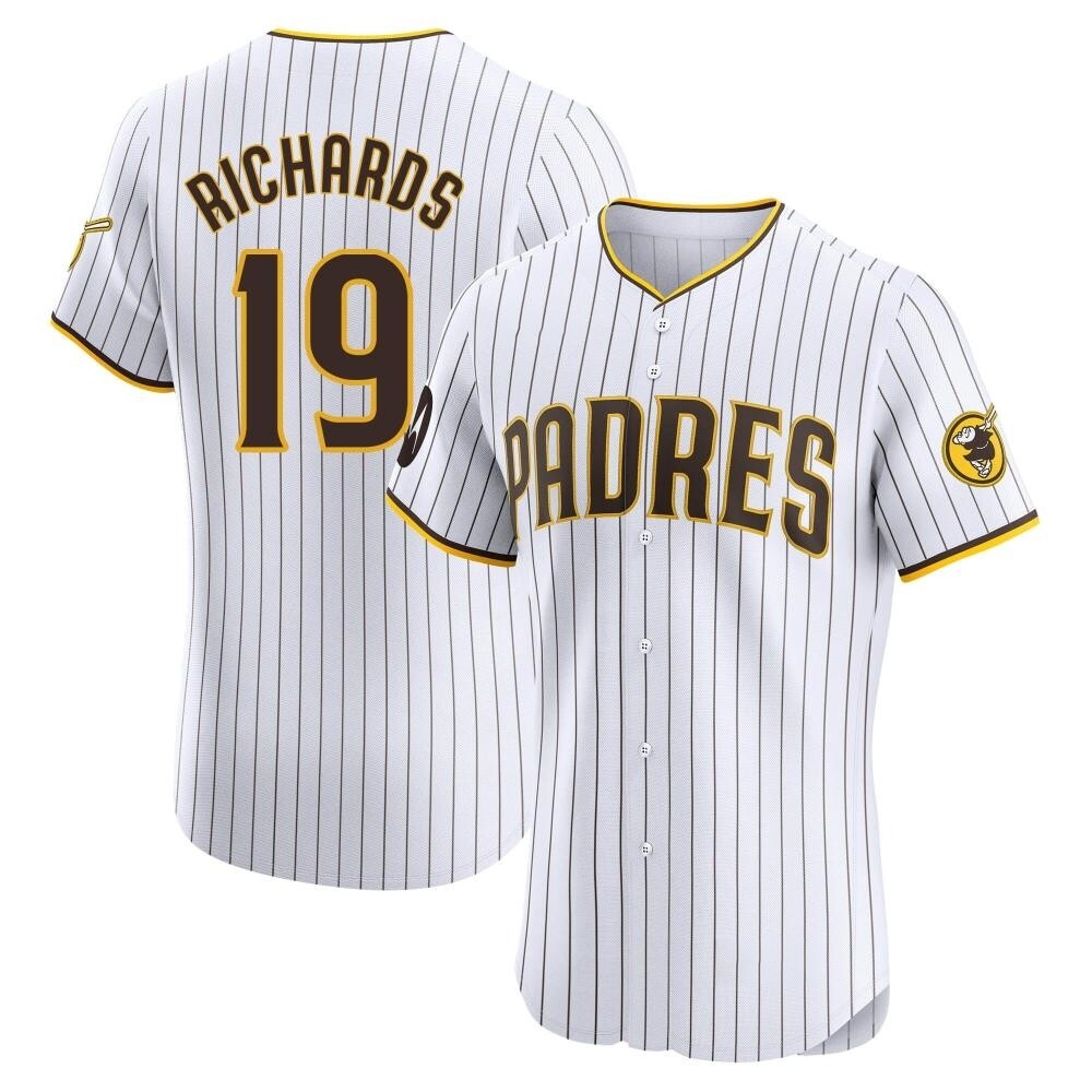 Elite Gene Richards Men's San Diego Padres White Home Patch Jersey Elite Gene Richards Men's San Diego Padres White Home Patch Jersey