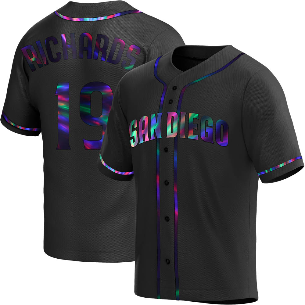 Replica Gene Richards Men's San Diego Padres Black Holographic Alternate Jersey Replica Gene Richards Men's San Diego Padres Black Holographic Alternate Jersey