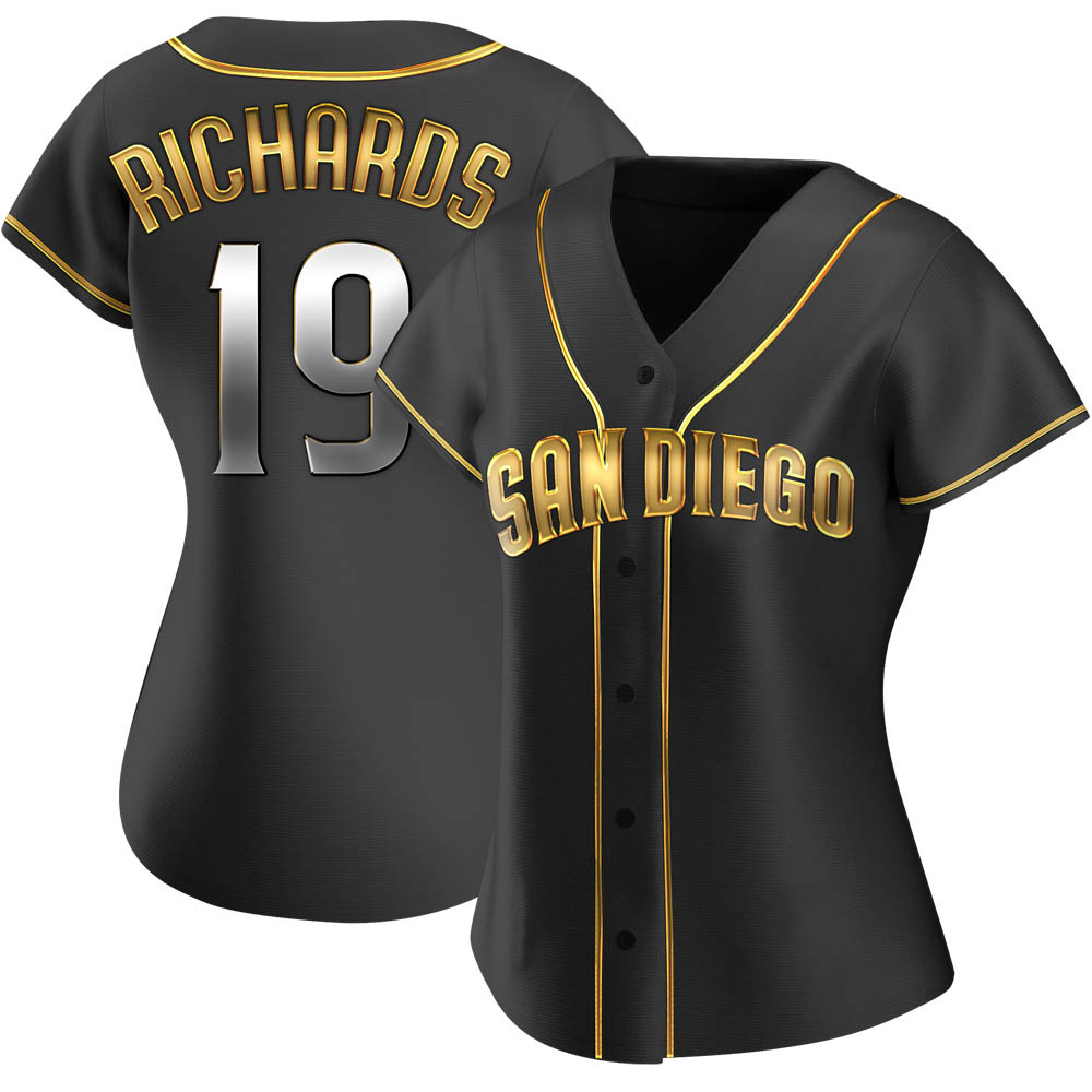 Replica Gene Richards Women's San Diego Padres Black Golden Alternate Jersey
