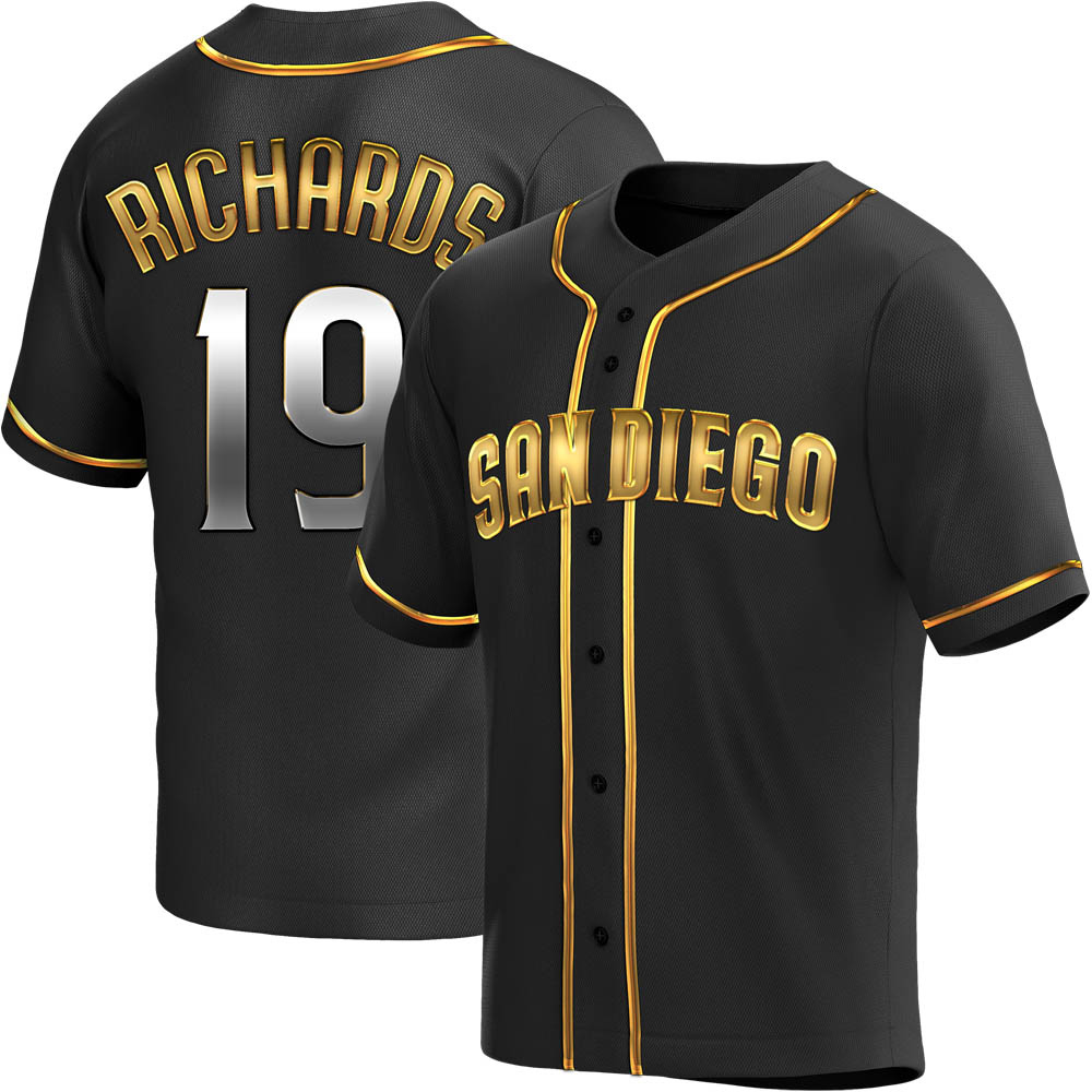 Replica Gene Richards Youth San Diego Padres Black Golden Alternate Jersey