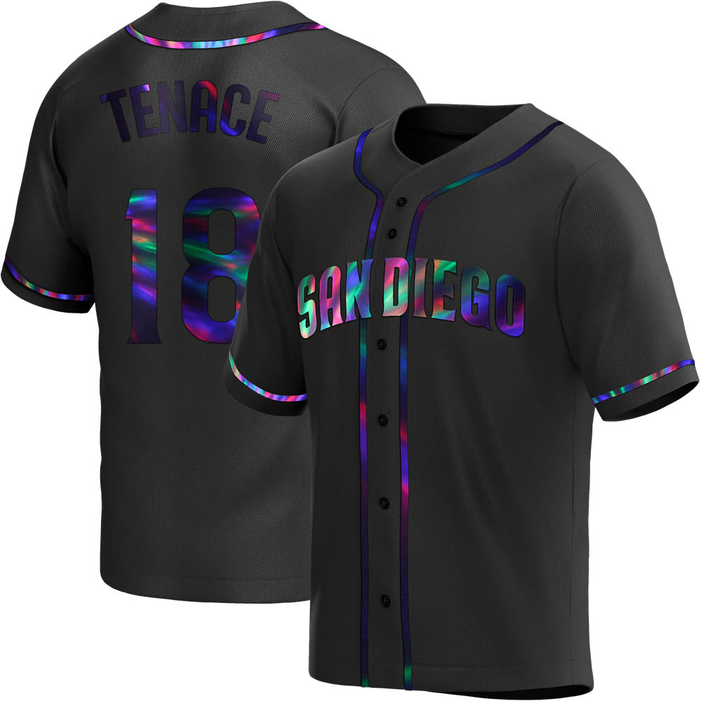 Replica Gene Tenace Youth San Diego Padres Black Holographic Alternate Jersey