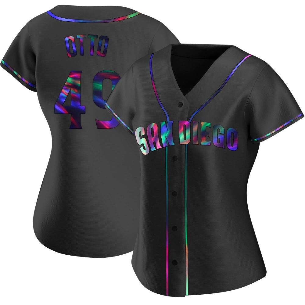 Replica Glenn Otto Women's San Diego Padres Black Holographic Alternate Jersey