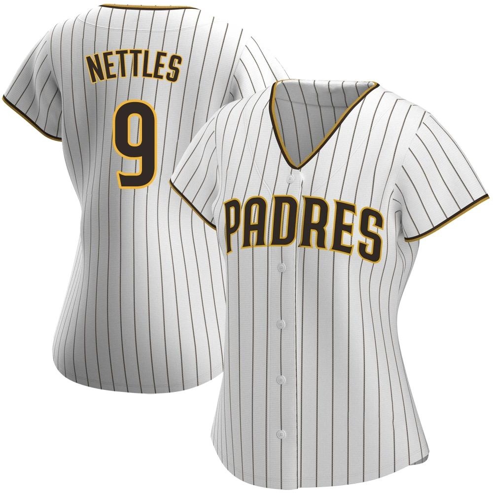 Authentic Graig Nettles Women's San Diego Padres White /Brown Home Jersey Authentic Graig Nettles Women's San Diego Padres White /Brown Home Jersey
