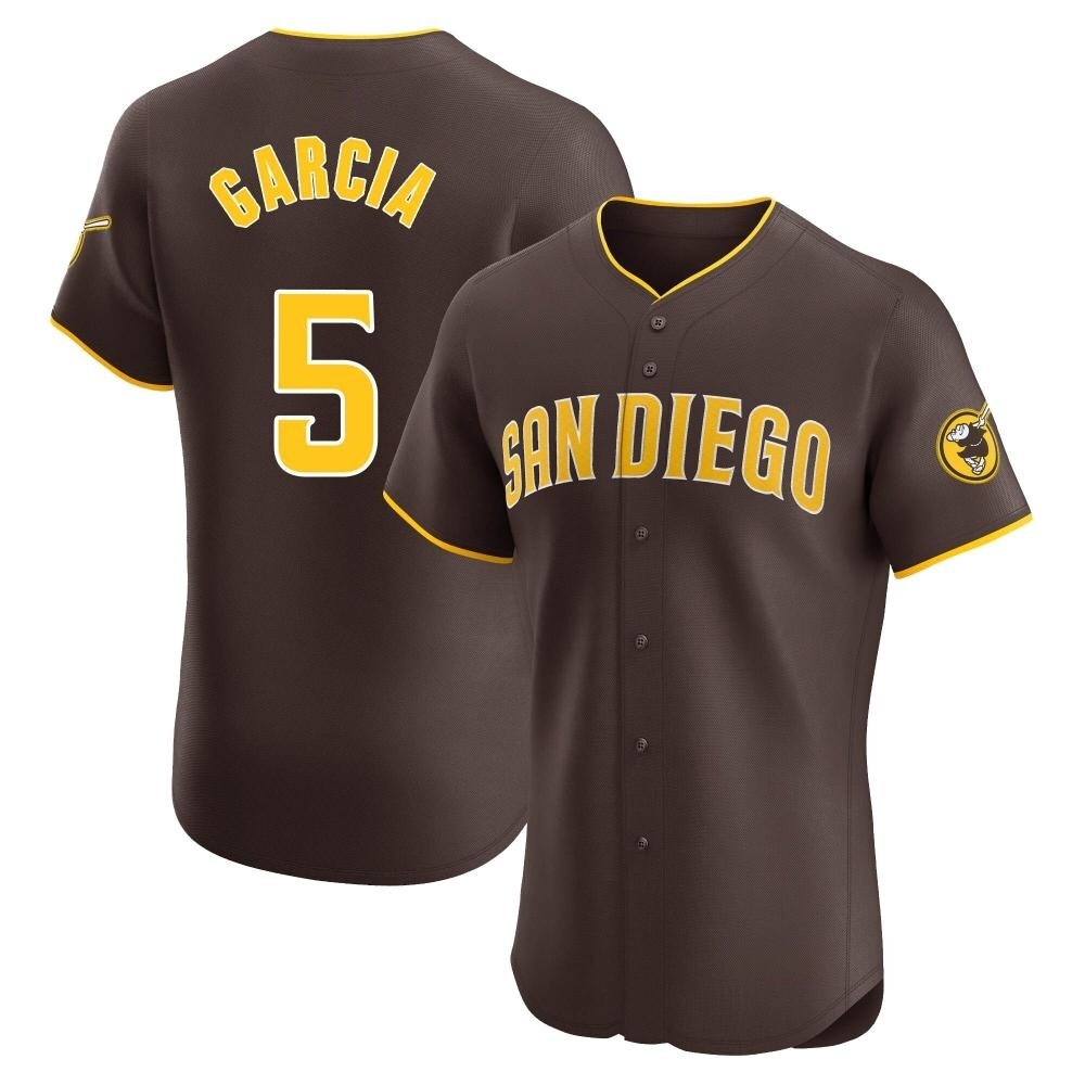 Elite Greg Garcia Men's San Diego Padres Brown Road Vapor Premier Jersey