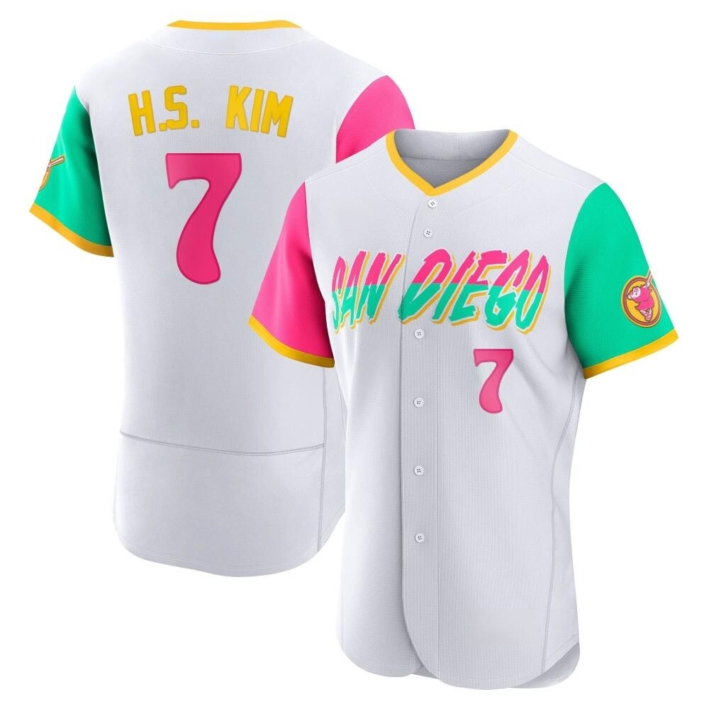 Authentic Ha-Seong Kim Men's San Diego Padres White 2022 City Connect Jersey Authentic Ha-Seong Kim Men's San Diego Padres White 2022 City Connect Jersey