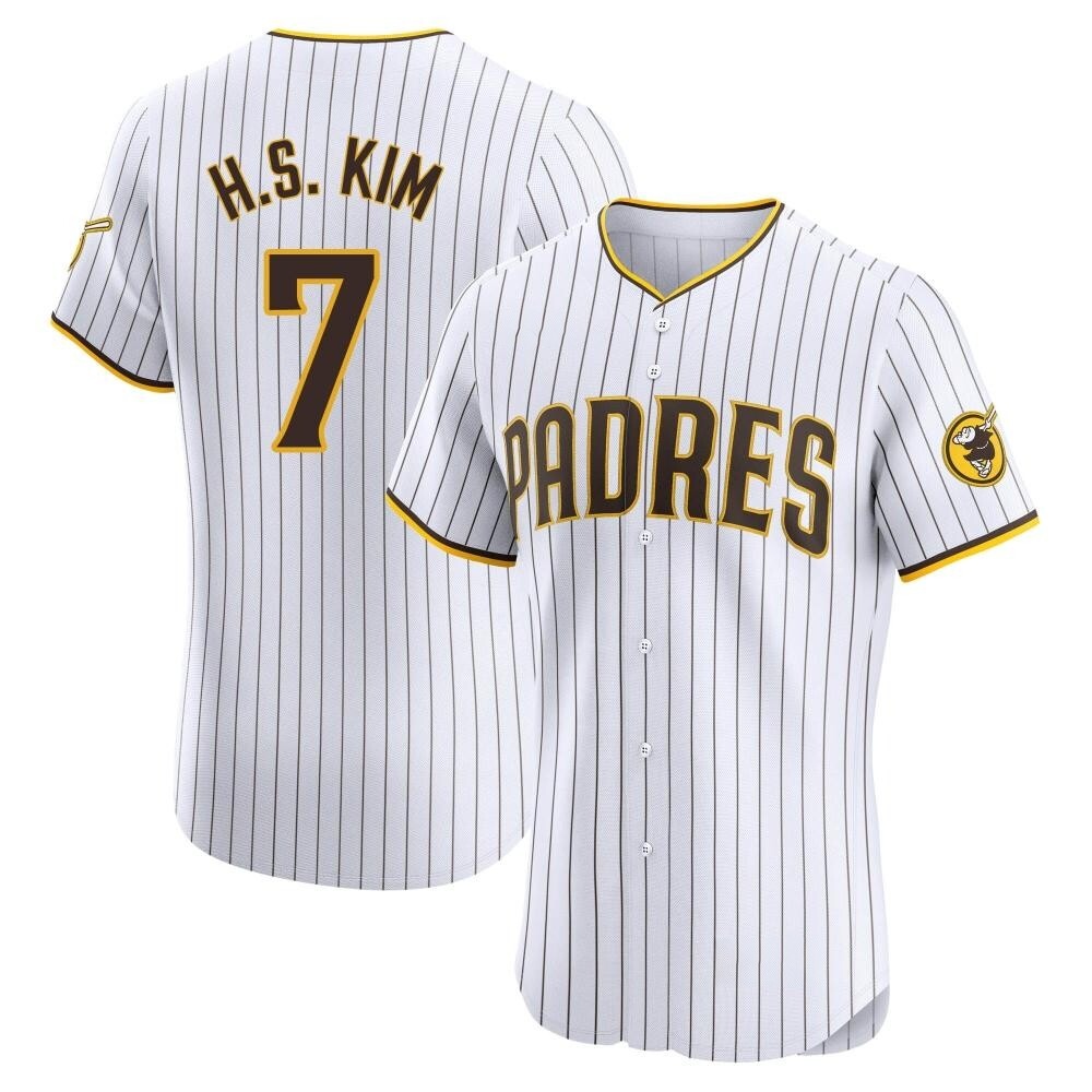 Elite Ha-Seong Kim Men's San Diego Padres White Home Jersey Elite Ha-Seong Kim Men's San Diego Padres White Home Jersey
