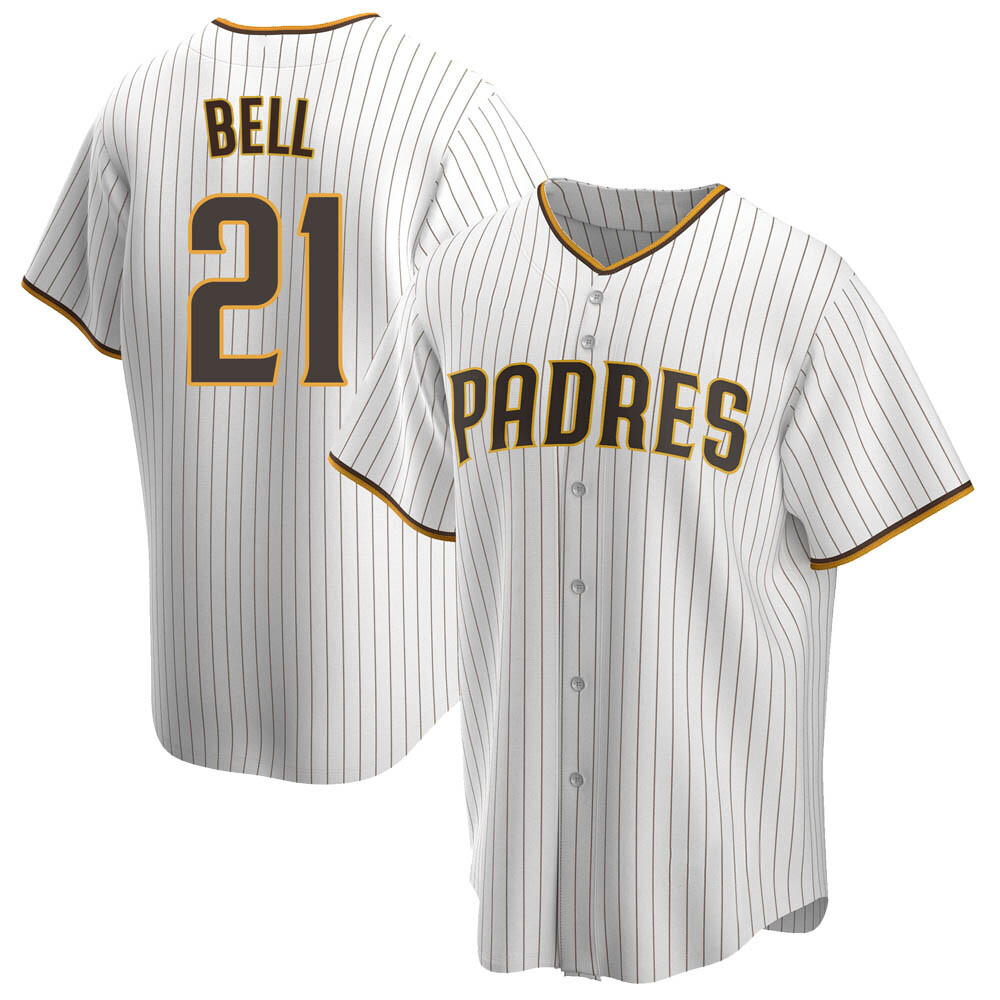 Replica Heath Bell Men's San Diego Padres White /Brown Home Jersey Replica Heath Bell Men's San Diego Padres White /Brown Home Jersey