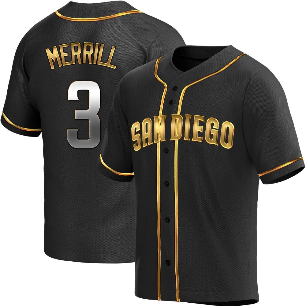 Replica Jackson Merrill Youth San Diego Padres Black Golden Alternate Jersey