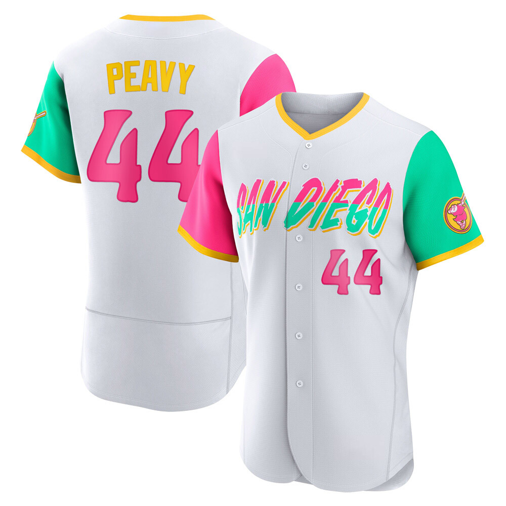 Authentic Jake Peavy Men's San Diego Padres White 2022 City Connect Jersey Authentic Jake Peavy Men's San Diego Padres White 2022 City Connect Jersey