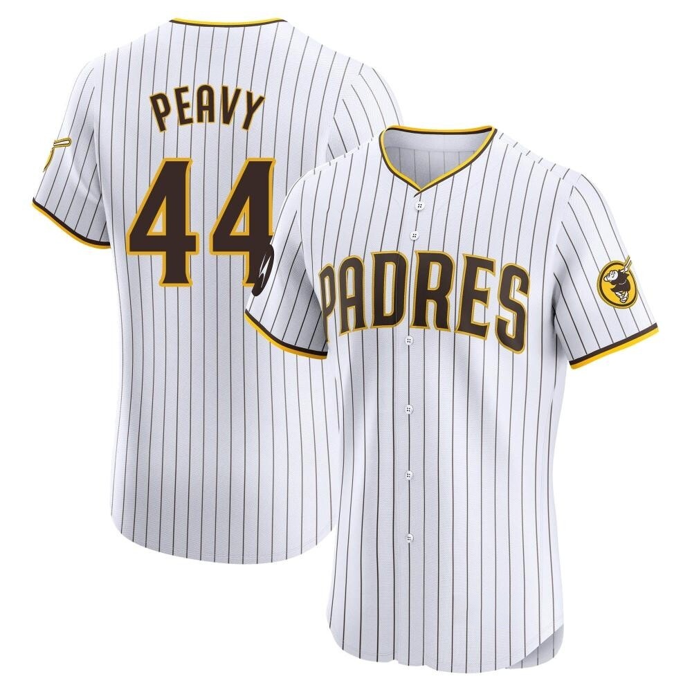 Elite Jake Peavy Men's San Diego Padres White Home Patch Jersey Elite Jake Peavy Men's San Diego Padres White Home Patch Jersey