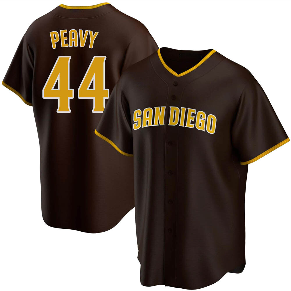 Replica Jake Peavy Men's San Diego Padres Brown Road Jersey Replica Jake Peavy Men's San Diego Padres Brown Road Jersey