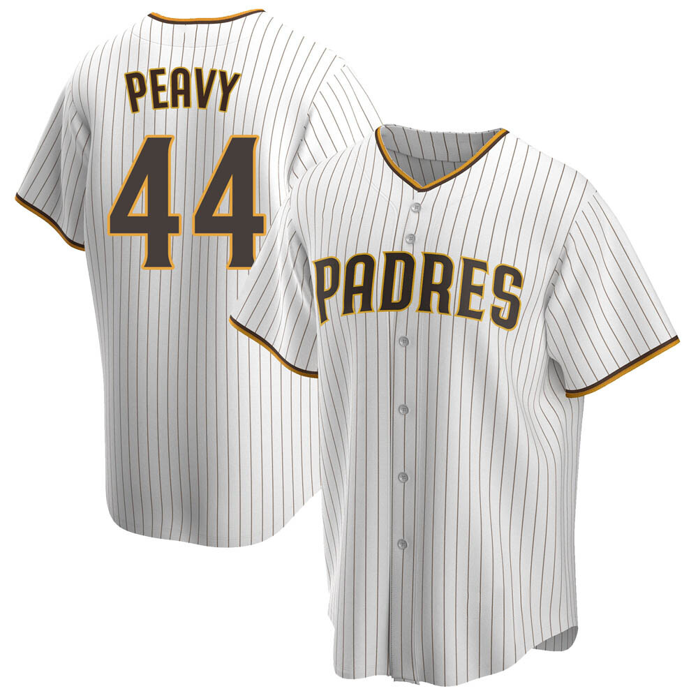Replica Jake Peavy Men's San Diego Padres White /Brown Home Jersey Replica Jake Peavy Men's San Diego Padres White /Brown Home Jersey