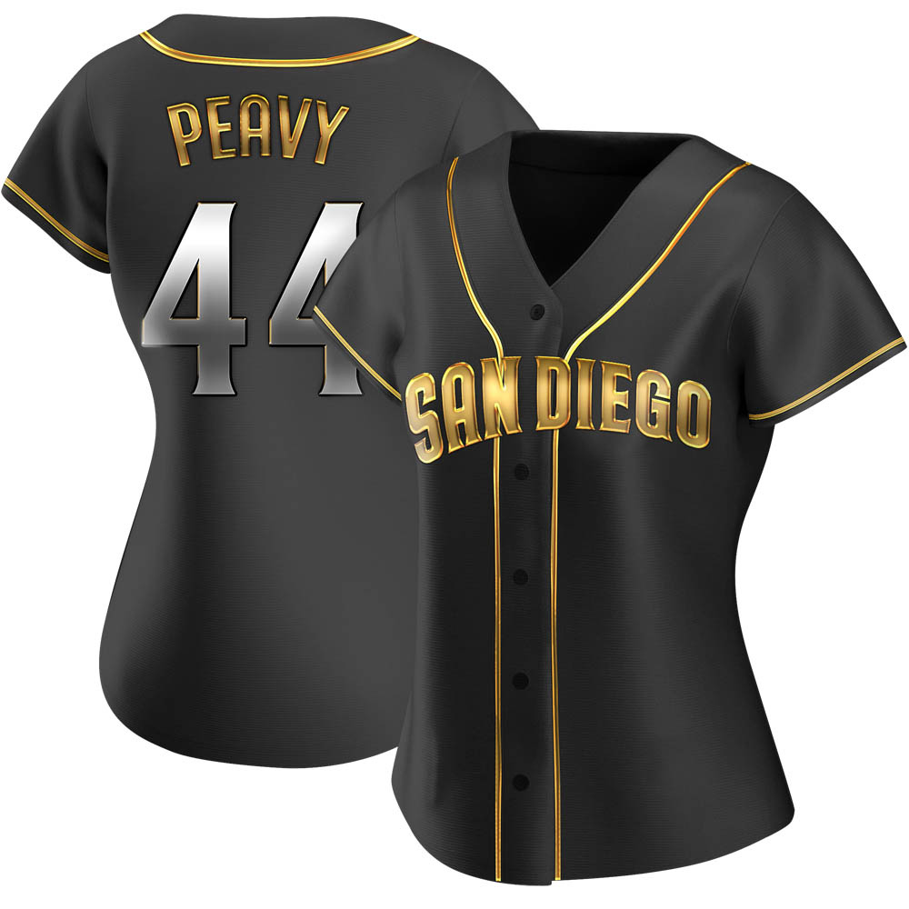 Replica Jake Peavy Women's San Diego Padres Black Golden Alternate Jersey Replica Jake Peavy Women's San Diego Padres Black Golden Alternate Jersey