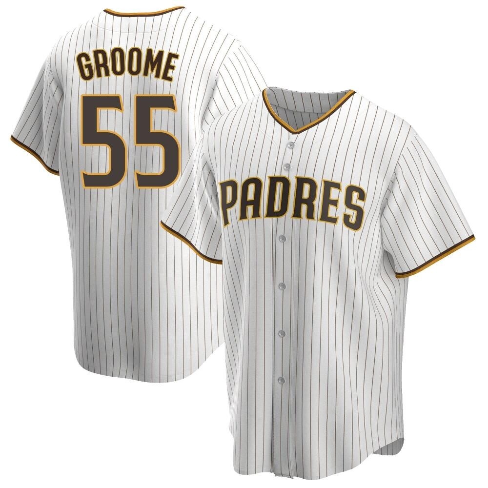 Replica Jay Groome Men's San Diego Padres White /Brown Home Jersey