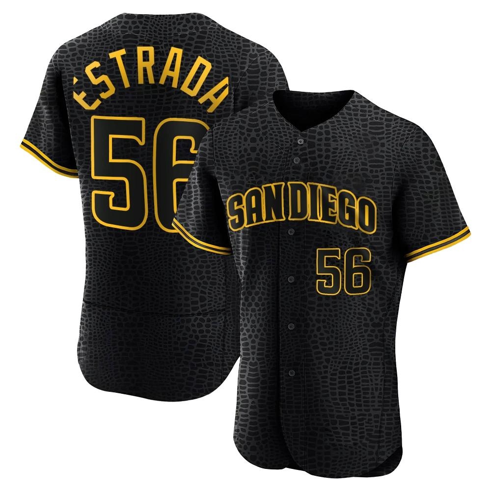 Authentic Jeremiah Estrada Men's San Diego Padres Black Snake Skin City Jersey Authentic Jeremiah Estrada Men's San Diego Padres Black Snake Skin City Jersey