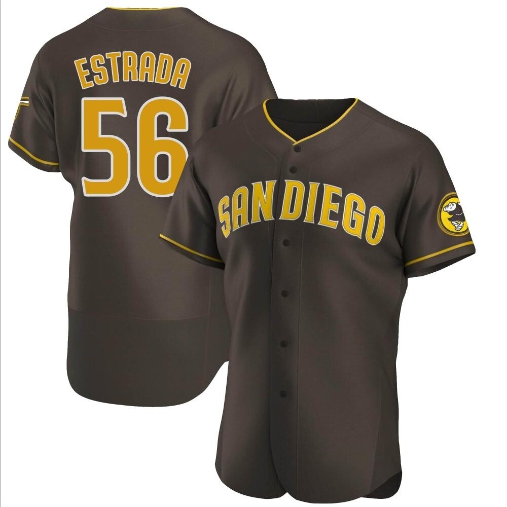 Authentic Jeremiah Estrada Men's San Diego Padres Brown Road Jersey Authentic Jeremiah Estrada Men's San Diego Padres Brown Road Jersey