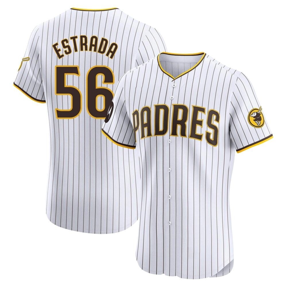 Elite Jeremiah Estrada Men's San Diego Padres White Home Patch Jersey Elite Jeremiah Estrada Men's San Diego Padres White Home Patch Jersey
