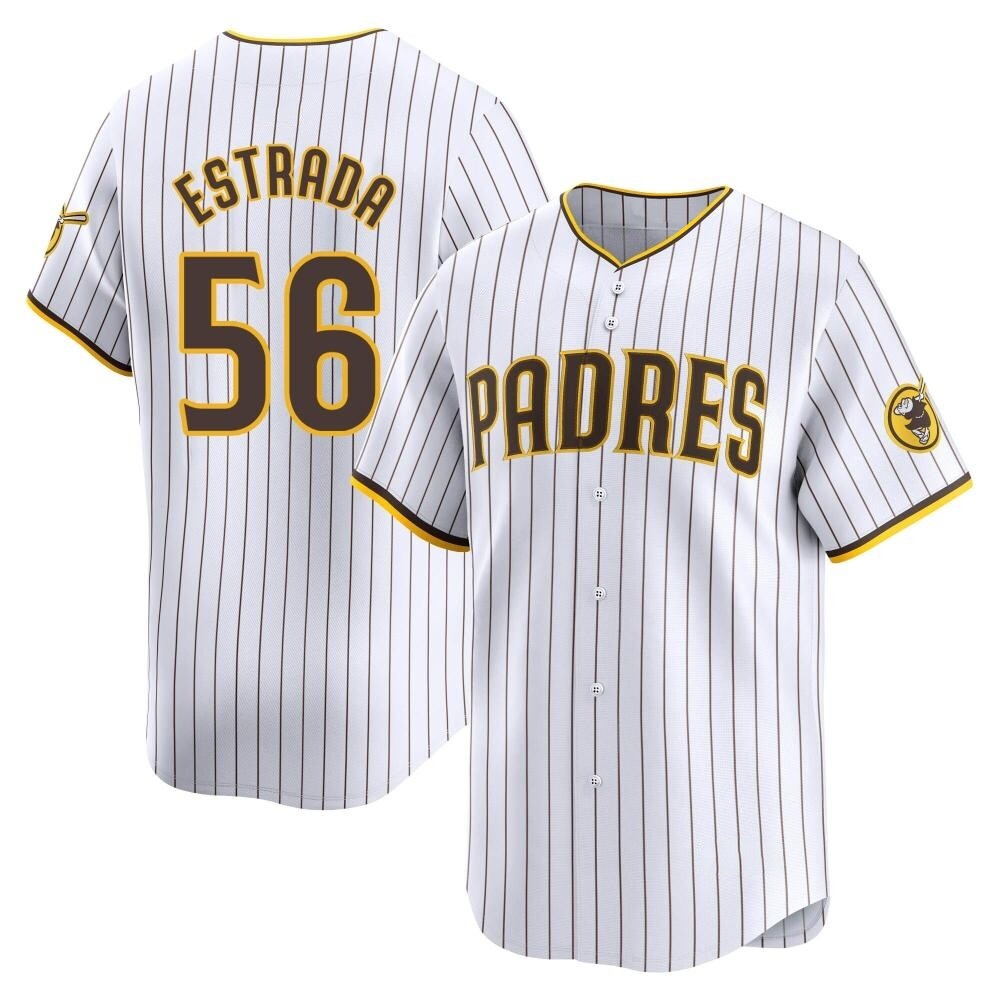 Limited Jeremiah Estrada Men's San Diego Padres White Home Jersey Limited Jeremiah Estrada Men's San Diego Padres White Home Jersey