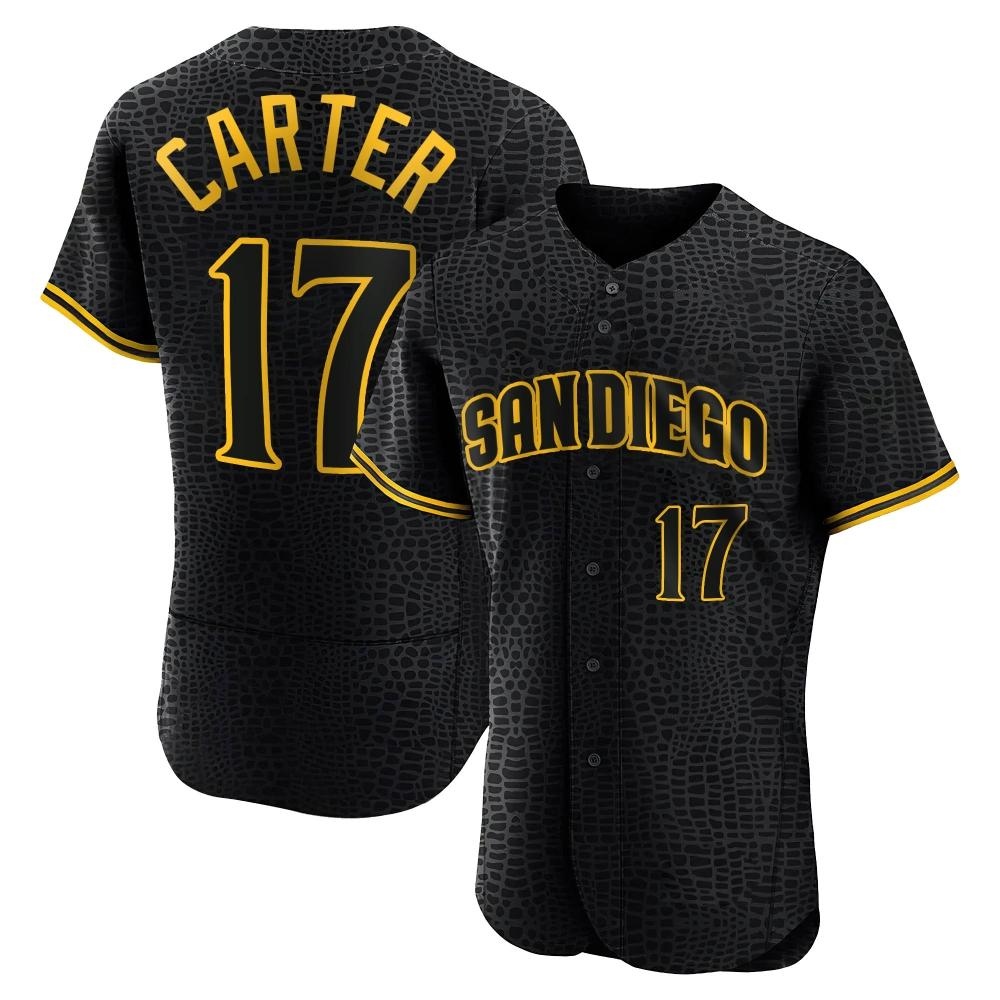 Authentic Joe Carter Men's San Diego Padres Black Snake Skin City Jersey Authentic Joe Carter Men's San Diego Padres Black Snake Skin City Jersey
