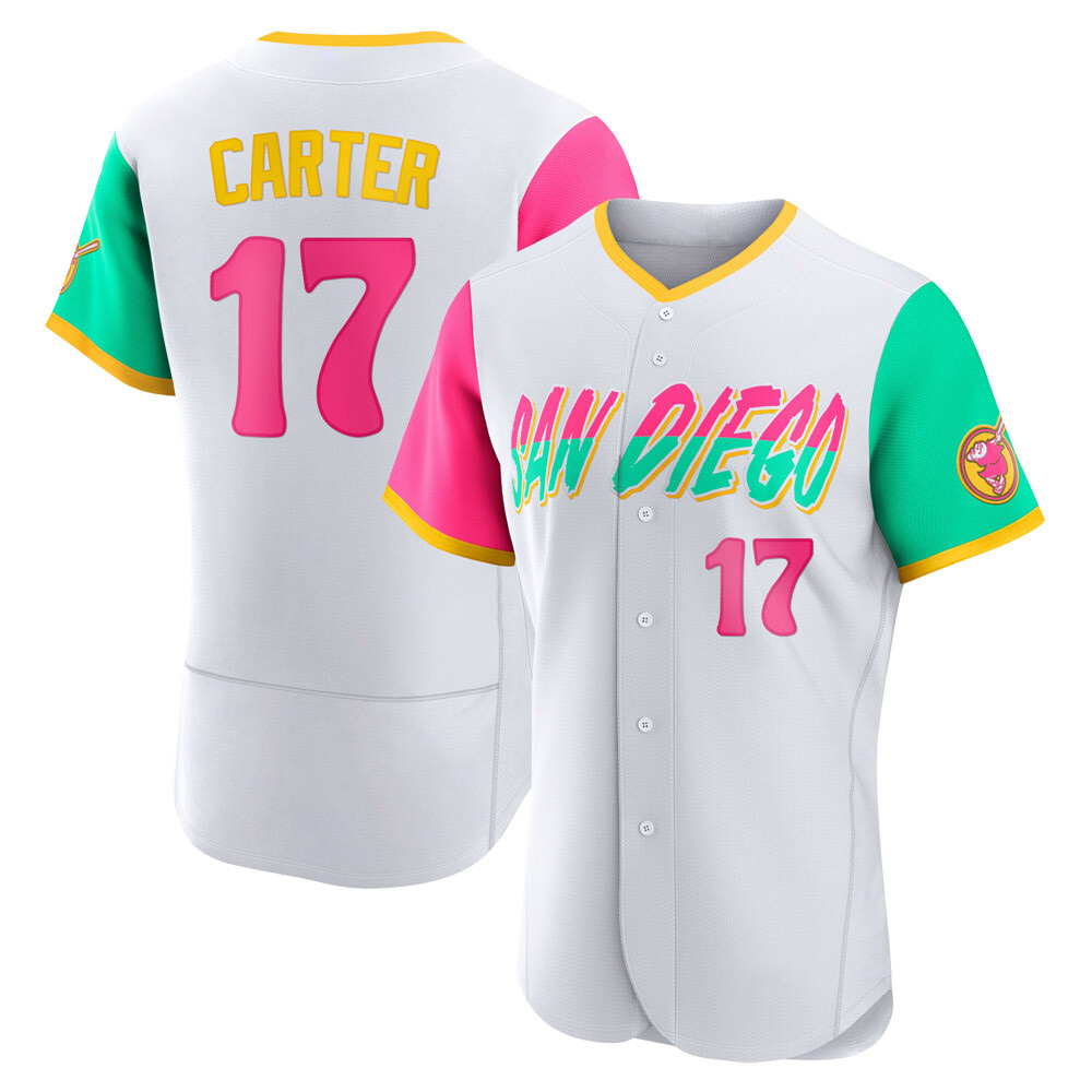 Authentic Joe Carter Men's San Diego Padres White 2022 City Connect Jersey Authentic Joe Carter Men's San Diego Padres White 2022 City Connect Jersey