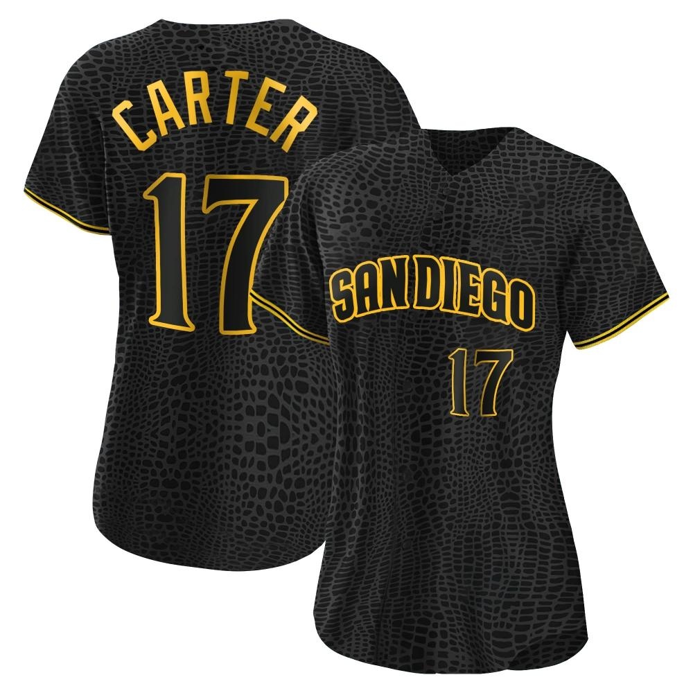 Authentic Joe Carter Women's San Diego Padres Black Snake Skin City Jersey Authentic Joe Carter Women's San Diego Padres Black Snake Skin City Jersey