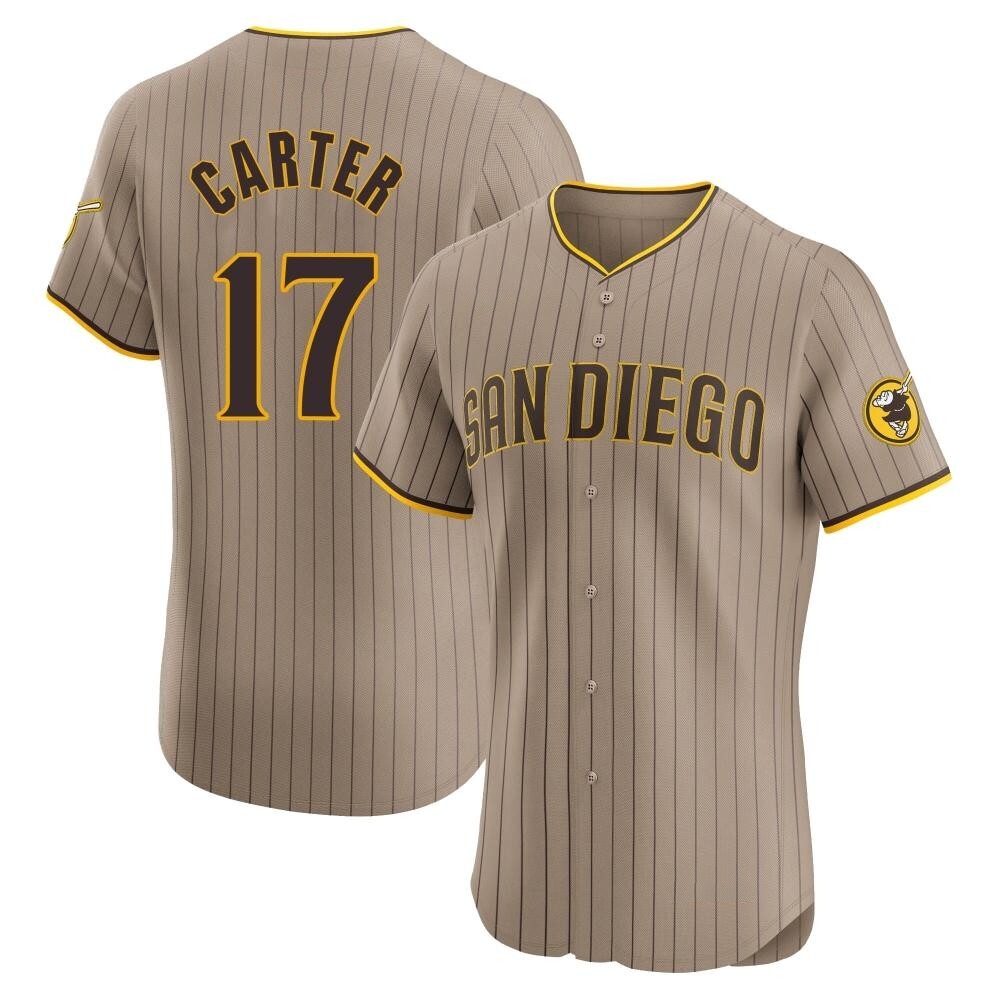 Elite Joe Carter Men's San Diego Padres Brown Alternate Jersey Elite Joe Carter Men's San Diego Padres Brown Alternate Jersey