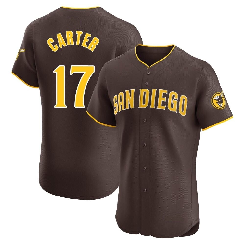 Elite Joe Carter Men's San Diego Padres Brown Road Vapor Premier Jersey Elite Joe Carter Men's San Diego Padres Brown Road Vapor Premier Jersey