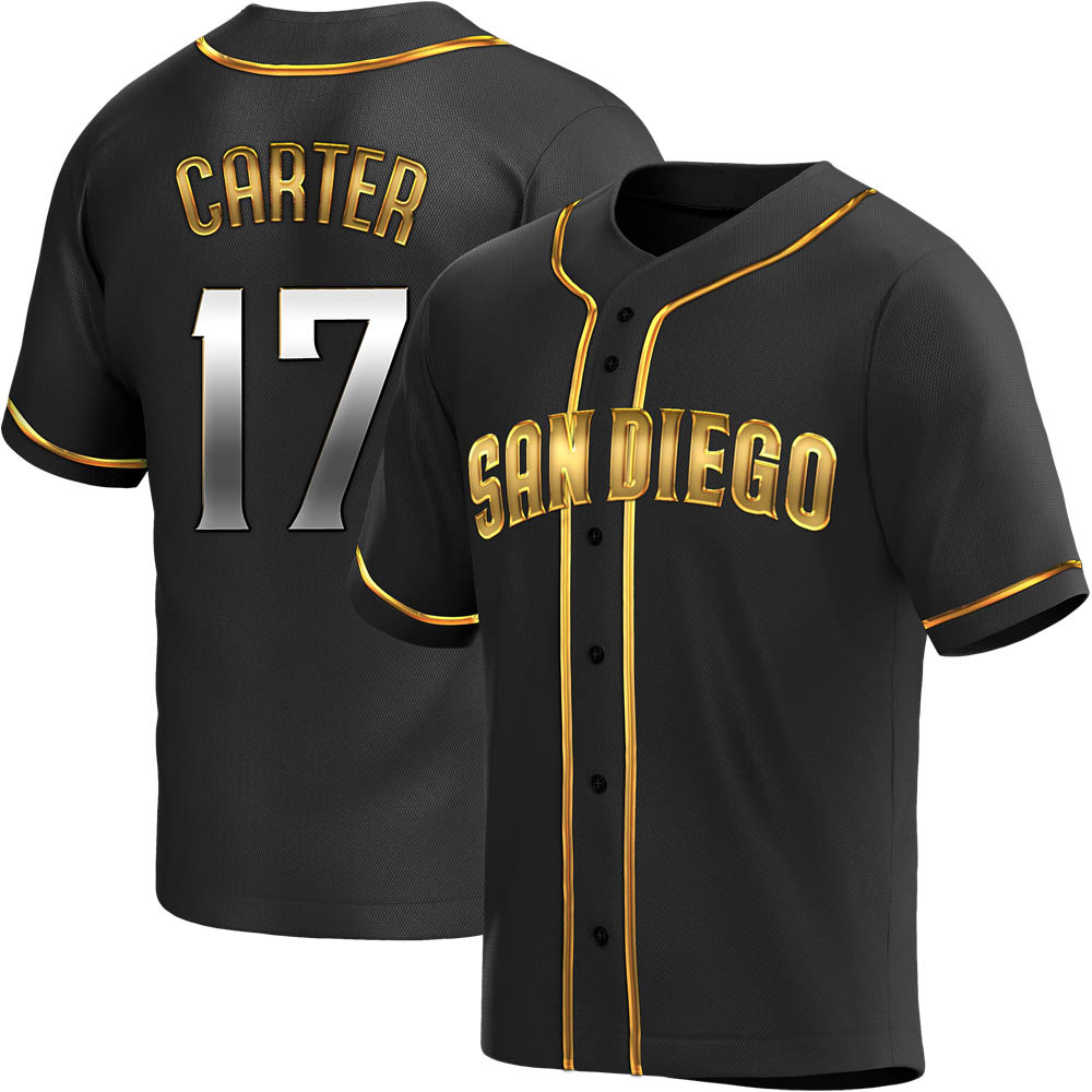 Replica Joe Carter Men's San Diego Padres Black Golden Alternate Jersey Replica Joe Carter Men's San Diego Padres Black Golden Alternate Jersey
