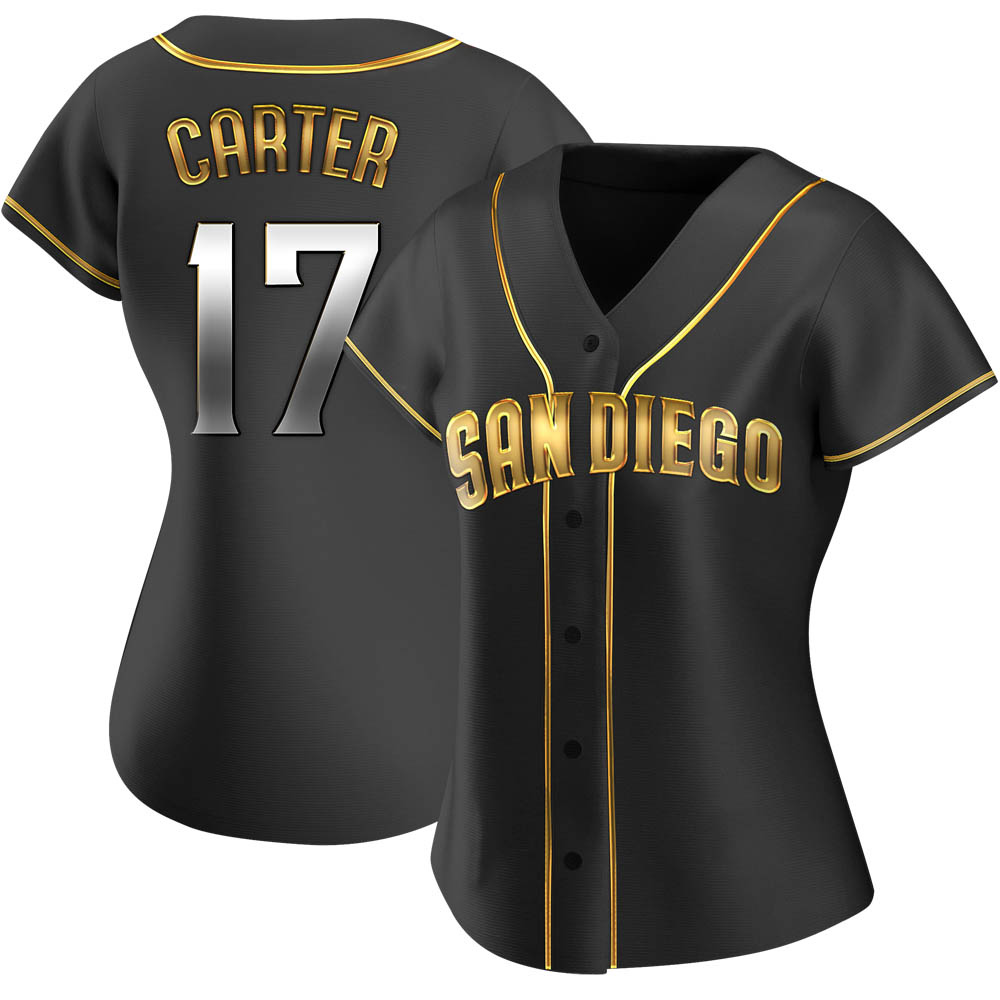 Replica Joe Carter Women's San Diego Padres Black Golden Alternate Jersey Replica Joe Carter Women's San Diego Padres Black Golden Alternate Jersey