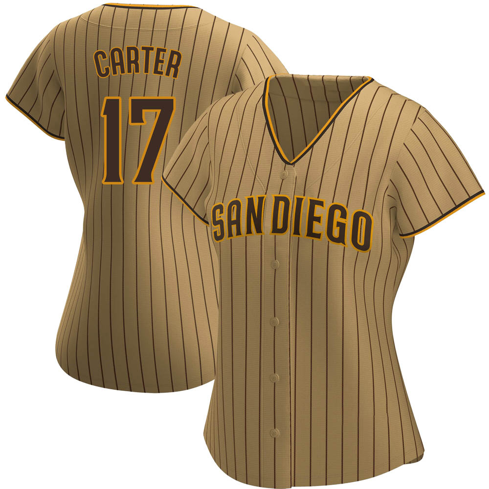 Replica Joe Carter Women's San Diego Padres Brown Tan/ Alternate Jersey Replica Joe Carter Women's San Diego Padres Brown Tan/ Alternate Jersey