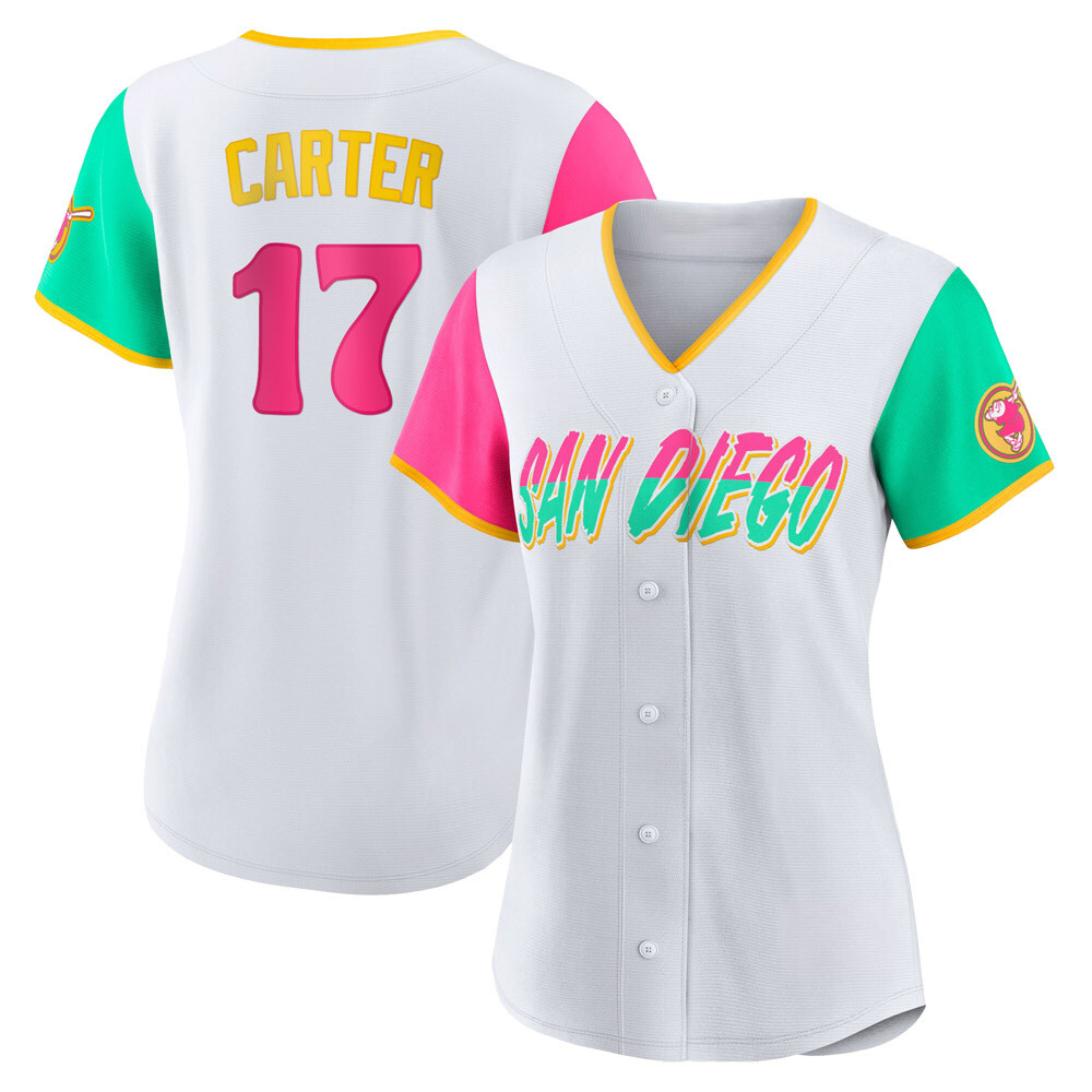 Replica Joe Carter Women's San Diego Padres White 2022 City Connect Jersey Replica Joe Carter Women's San Diego Padres White 2022 City Connect Jersey