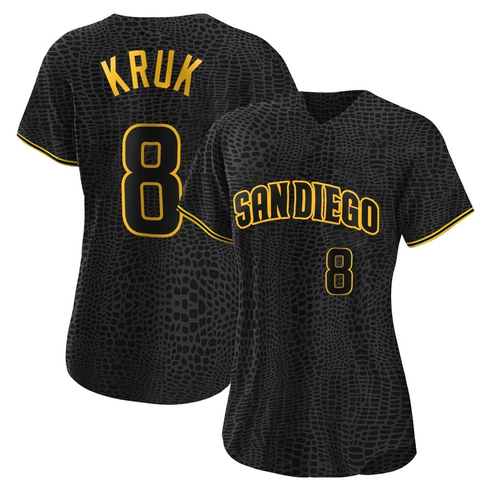 Authentic John Kruk Women's San Diego Padres Black Snake Skin City Jersey Authentic John Kruk Women's San Diego Padres Black Snake Skin City Jersey