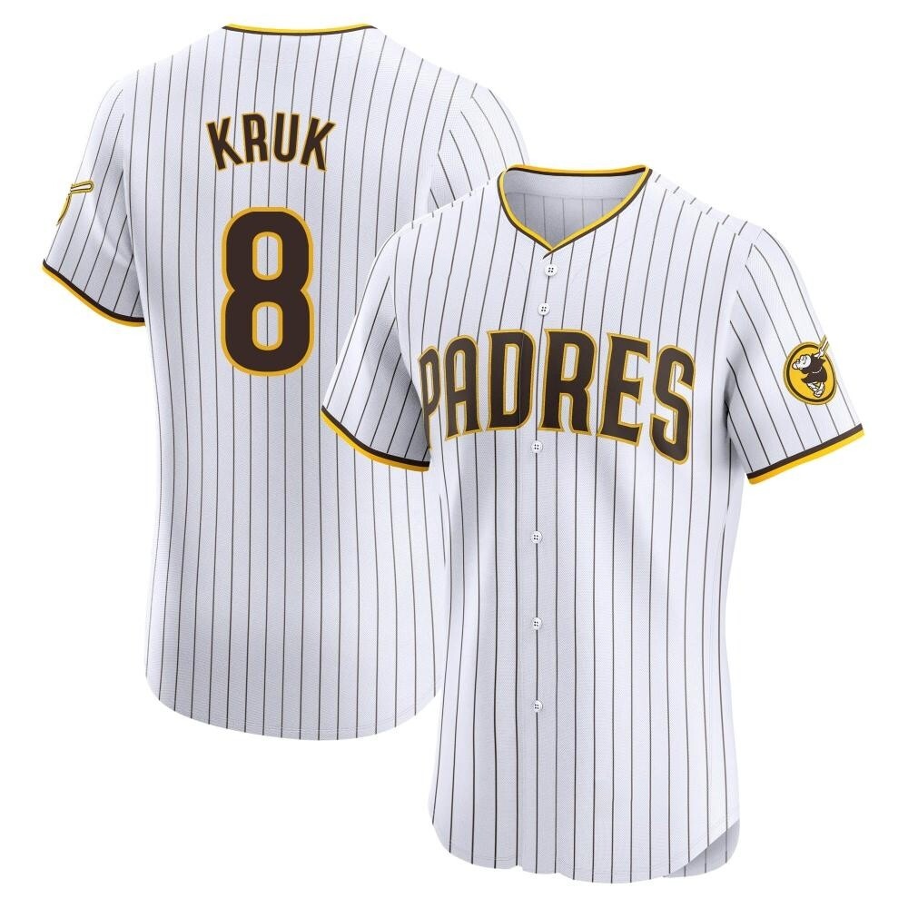 Elite John Kruk Men's San Diego Padres White Home Jersey Elite John Kruk Men's San Diego Padres White Home Jersey