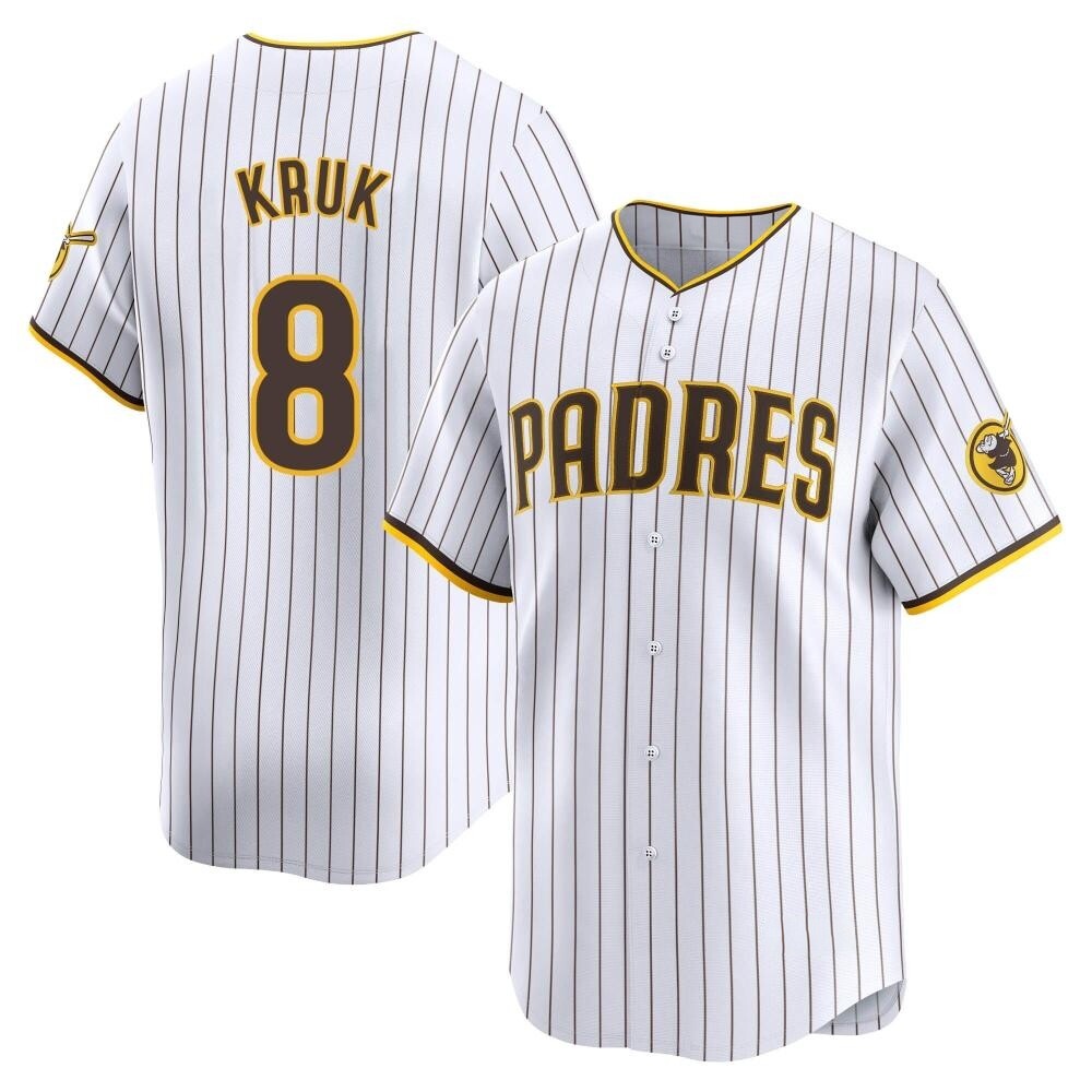 Limited John Kruk Men's San Diego Padres White Home Jersey Limited John Kruk Men's San Diego Padres White Home Jersey