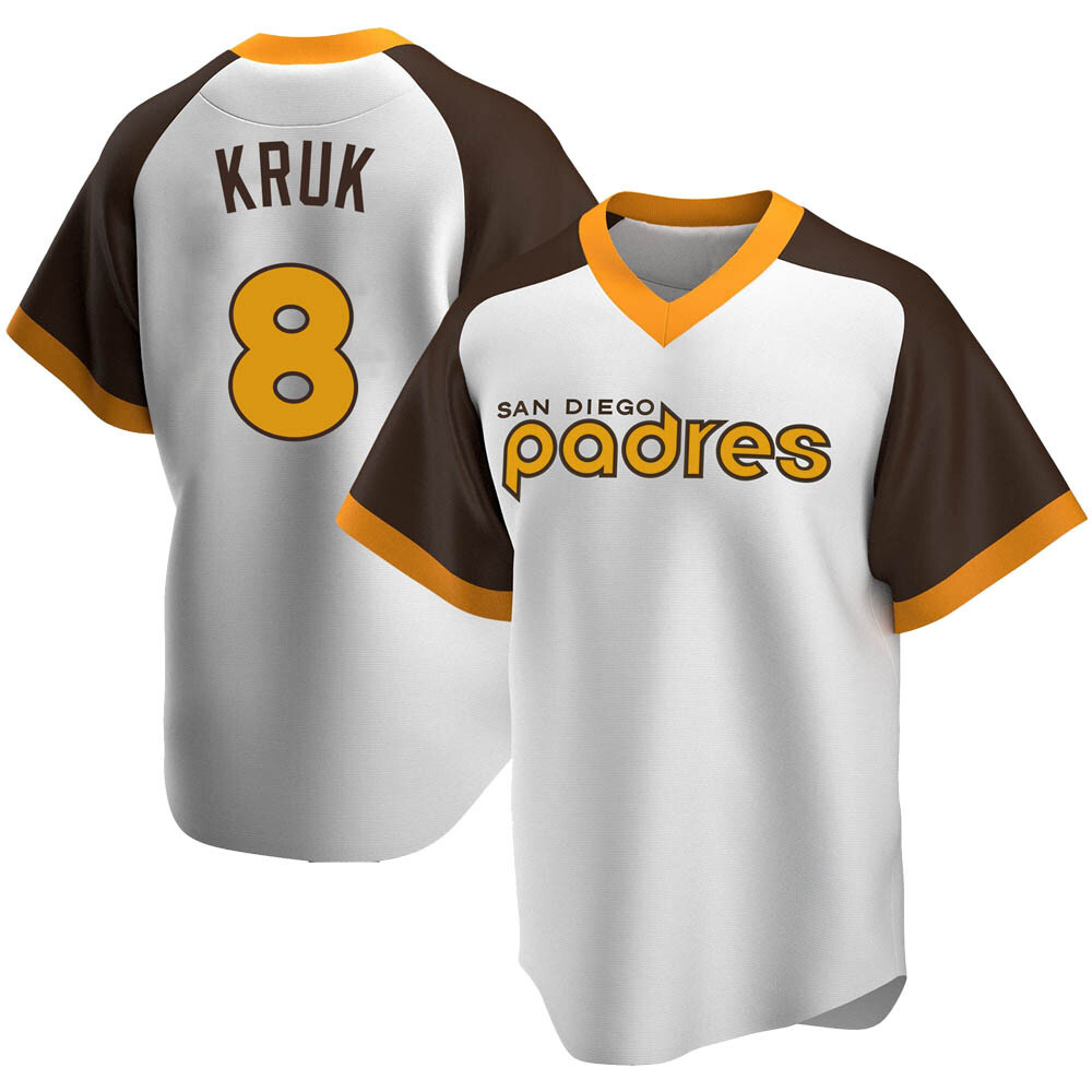 Replica John Kruk Men's San Diego Padres White Home Cooperstown Collection Jersey Replica John Kruk Men's San Diego Padres White Home Cooperstown Collection Jersey