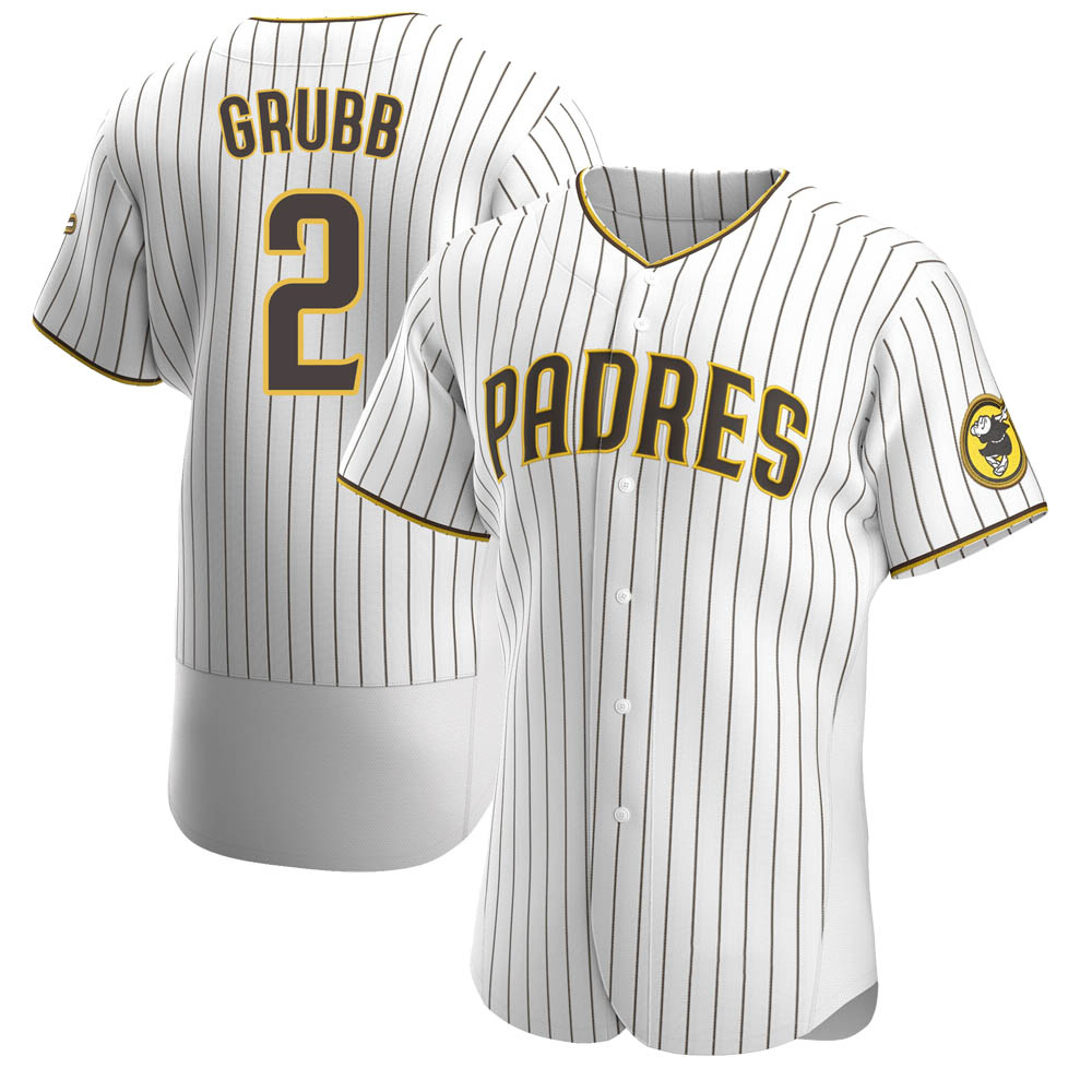 Authentic Johnny Grubb Men's San Diego Padres White /Brown Home Jersey Authentic Johnny Grubb Men's San Diego Padres White /Brown Home Jersey