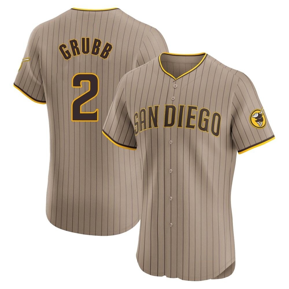 Elite Johnny Grubb Men's San Diego Padres Brown Alternate Jersey Elite Johnny Grubb Men's San Diego Padres Brown Alternate Jersey
